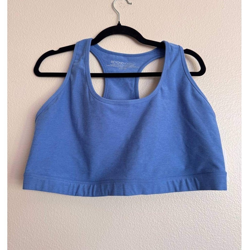 Beyond Yoga Blue Spacedye Crop Bra 3X Athleisure Yoga Quiet Luxury Loungewear